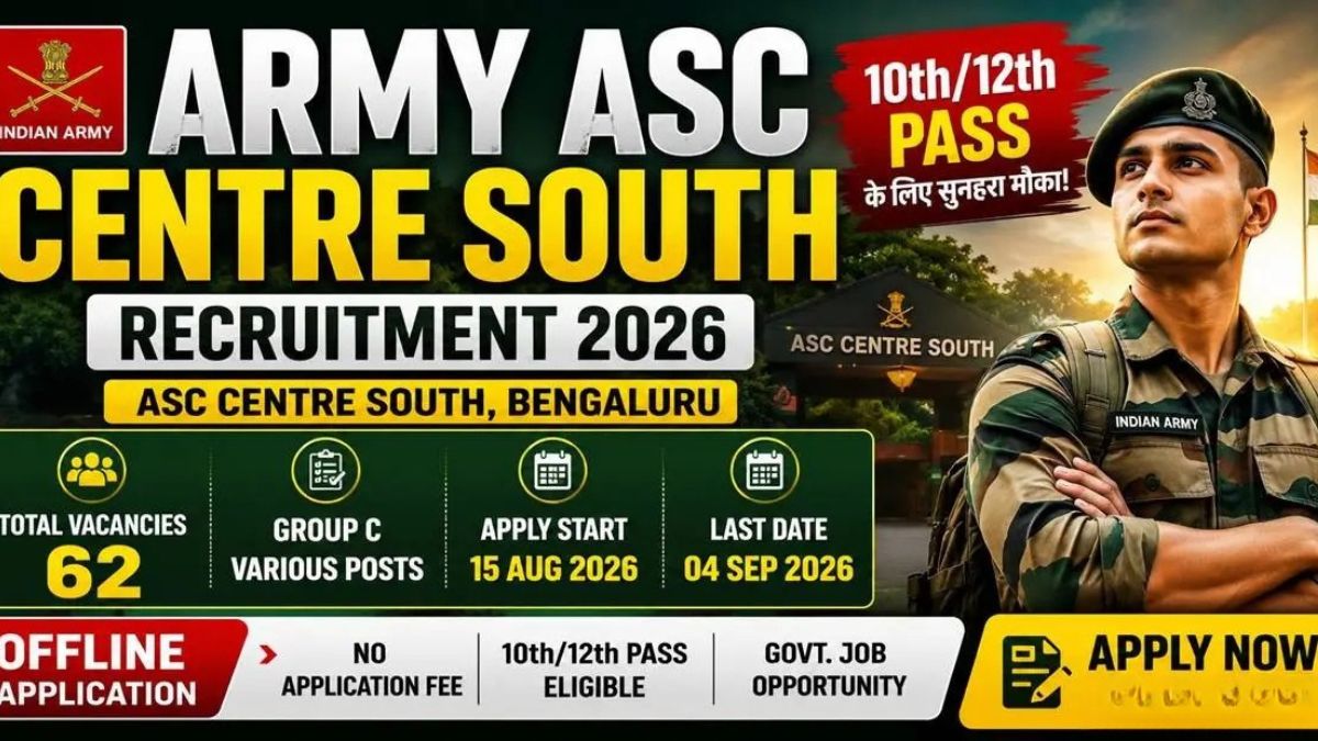 Army ASC Centre South Vacancy 2026 Released