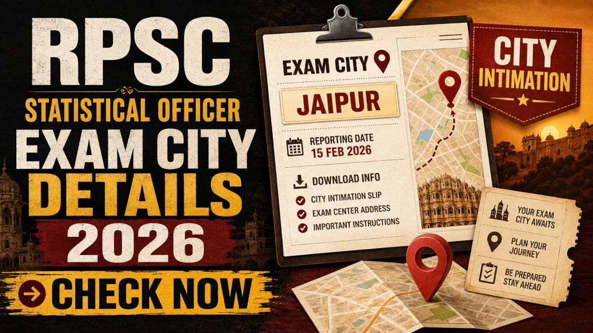RPSC Statistical Officer Exam City 2026