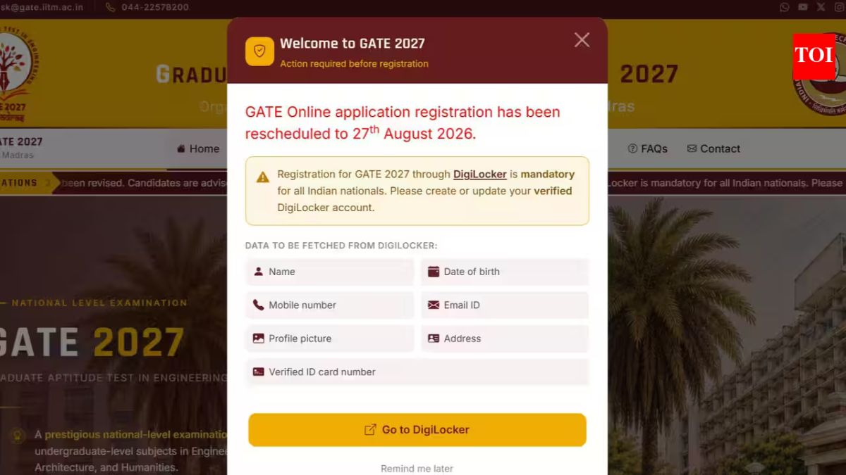 GATE 2027 Registration