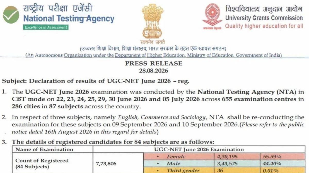 UGC NET June 2026 Result Out