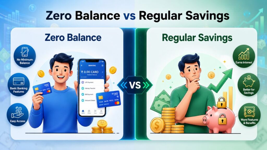 Zero Balance vs Regular Savings Account