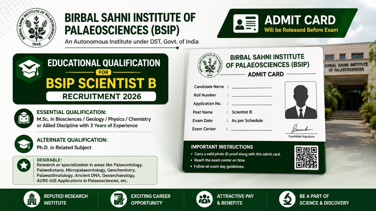BSIP Scientist B Recruitment 2026