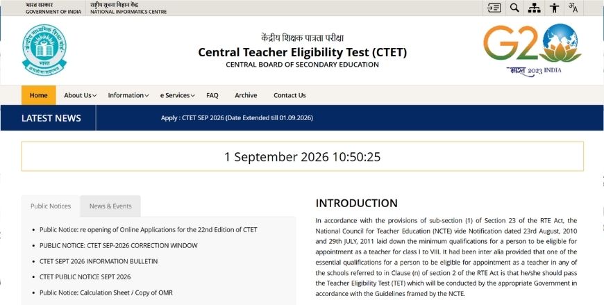 CTET 2026 Application Deadline