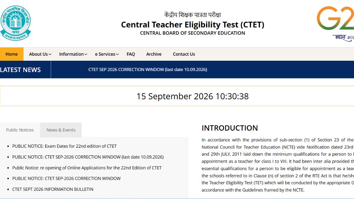 CTET 2026 Exam Dates Announced