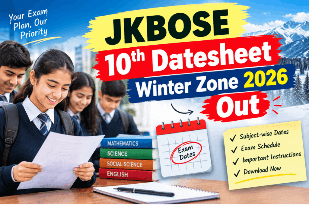 JKBOSE 10th Datesheet Winter Zone 2026 Out
