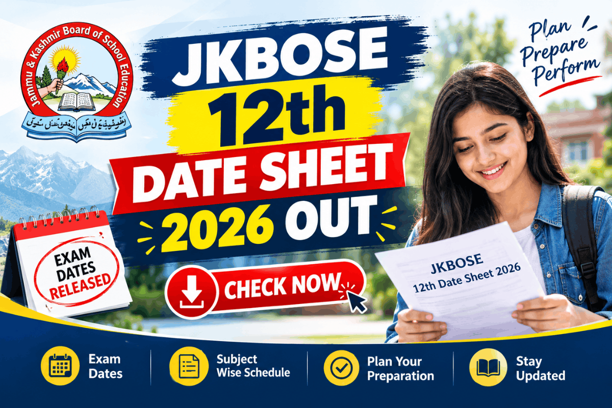 JKBOSE 12th Date Sheet 2026 Out