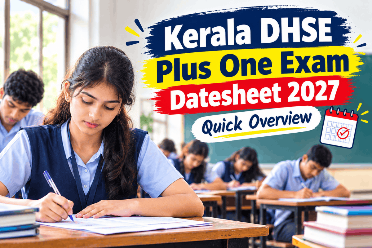 Kerala DHSE Plus One Exam Datesheet 2027