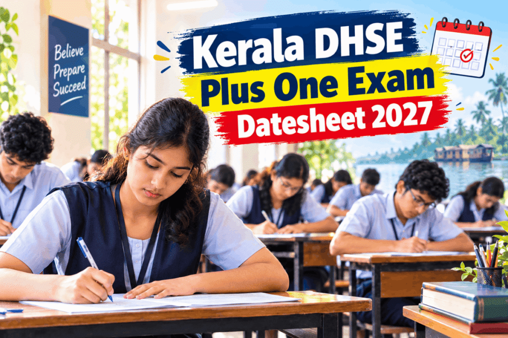 Kerala DHSE Plus One Exam Datesheet 2027