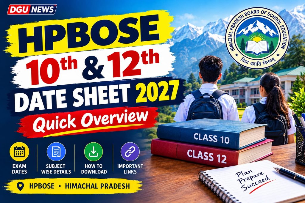 HPBOSE 10th & 12th Date Sheet 2027