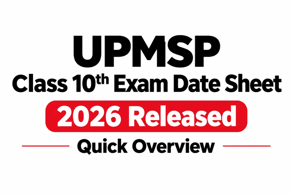 UPMSP Class 10th Exam Date Sheet 2026 Released