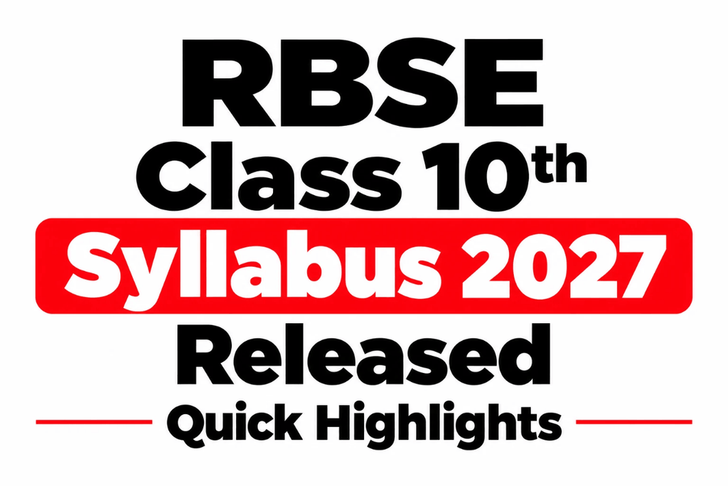 RBSE Class 10 Syllabus 2027 Released